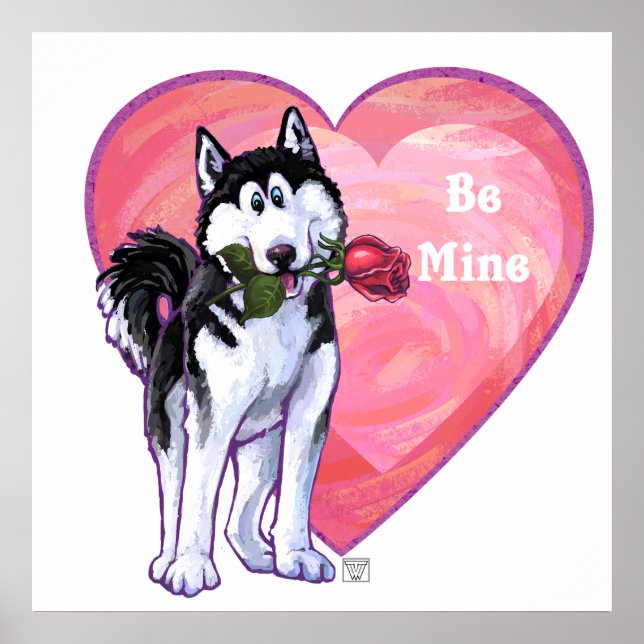 Husky Valentine's Day Poster (Front)