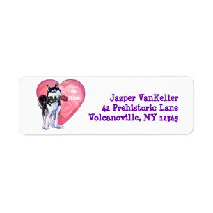 Husky Valentine's Day Return Address Label