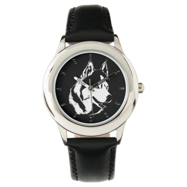 Husky Watch Siberian Husky Malamute Wrist Watch (Front)