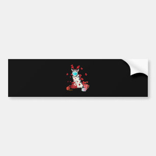 Husky Wear Face Mask Valentines Day Gift Bumper Sticker