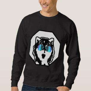 Husky Wearing Aviator Sunglasses Cool Dog Breed Sweatshirt
