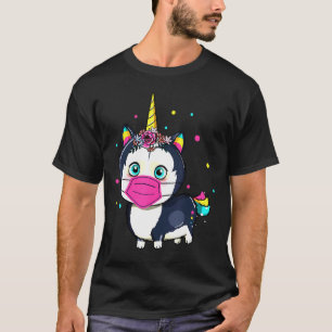 Husky Wearing Mask T-Shirt