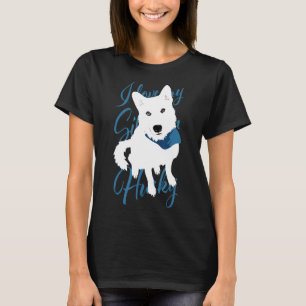 Husky White Bi Eyed Snow Dog T-Shirt