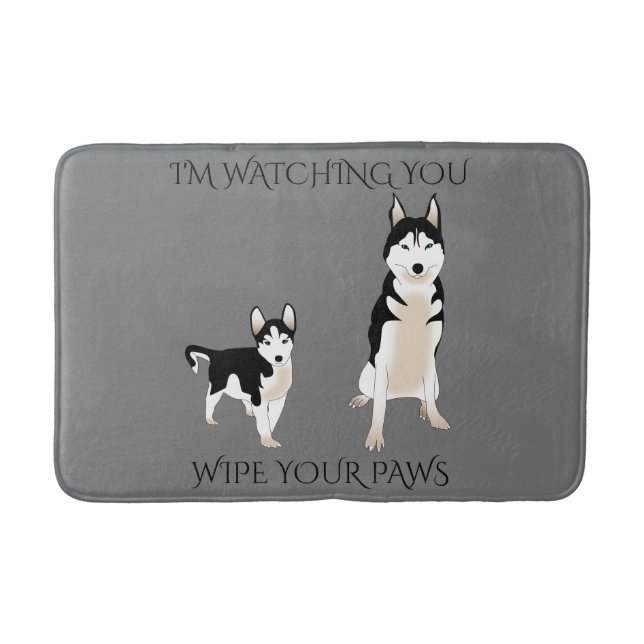 Husky Wipe Your Paws Bath Mat (Front)