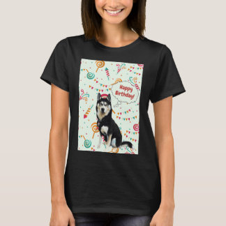 Husky Wishes Happy Birthday T-Shirt