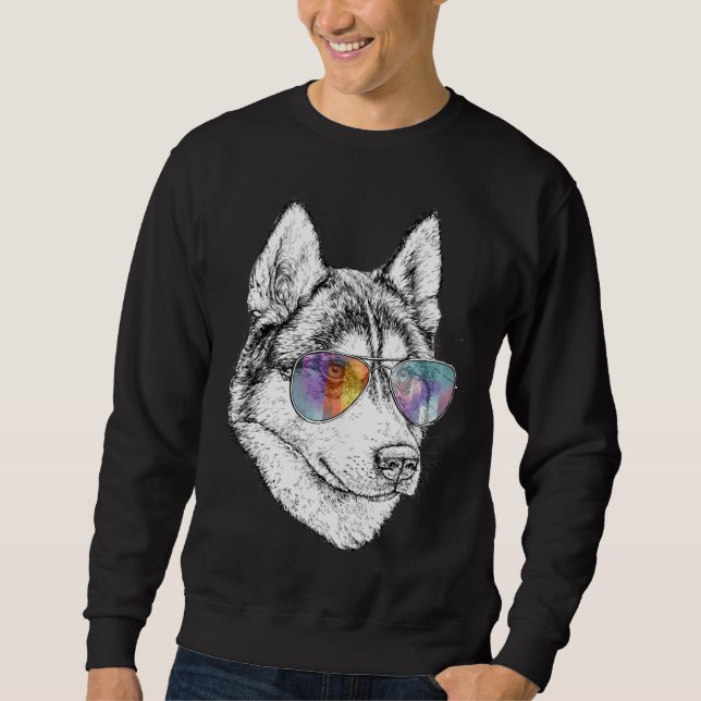 Husky With Aviators Sweatshirt (Front)