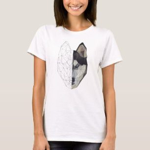 Husky Wolf Dog Puppy Animal - Low Poly Geometric T-Shirt