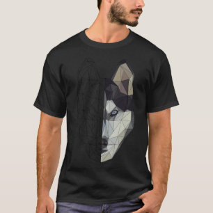 Husky Wolf Dog Puppy Animal Low Poly Geometric T-Shirt