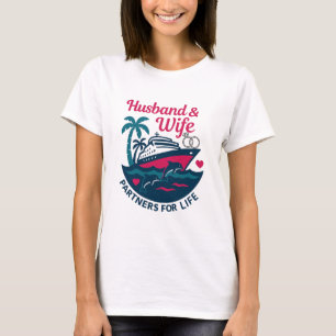 Husnd And Wife Couple Matching Cruise Vacation T-Shirt