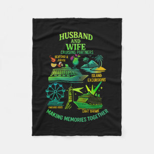 Husnd And Wife Matching Cruise Vacation Couple  Fleece Blanket