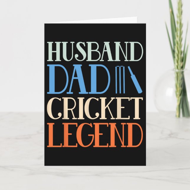 Husnd Dad Cricket Legend - Funny Cricket Player Co Card (Front)