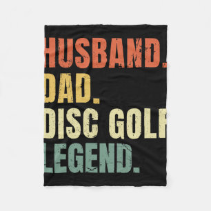Husnd Dad Disc Golf Legend Funny Vintage Father's  Fleece Blanket