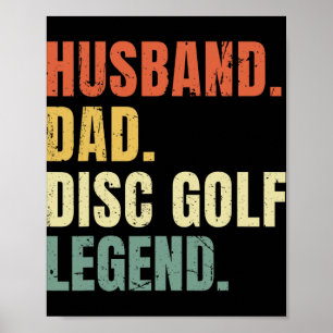 Husnd Dad Disc Golf Legend Funny Vintage Father's Poster