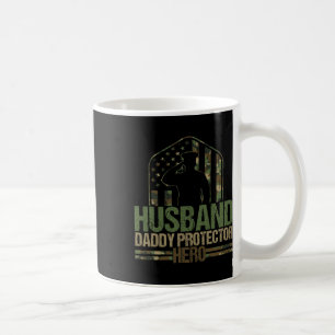Husnd Daddy Protector Hero Fathers Day 4th Of July Coffee Mug