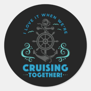 Husnd Wife Honeymoon Cruise Vacation Cruising Gift Classic Round Sticker