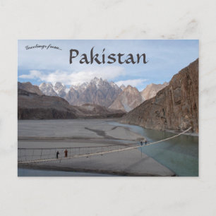 Hussaini Hanging Bridge Pakistan Postcard