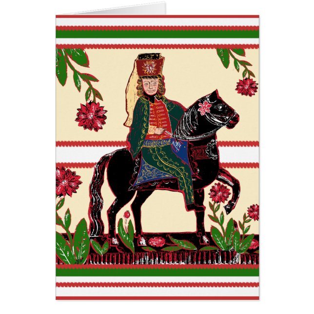 Hussar on Horseback - Cavalry Officer, Folk Art (Front)