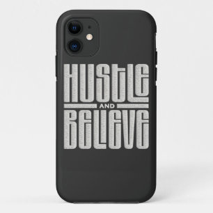 Hustle and Believe Motivational Embroidered Style  iPhone 11 Case