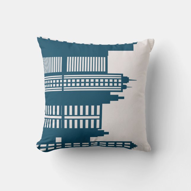 Hustle & Bustle Skyscrapers Blue Cushion (Front)
