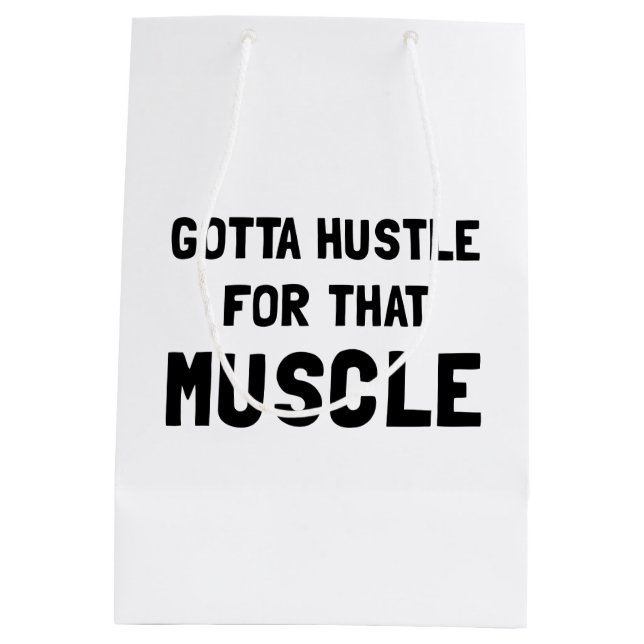 Hustle For Muscle Medium Gift Bag (Back)