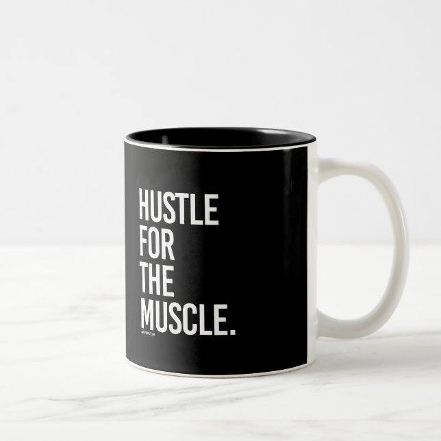 Hustle for the Muscle -   Training Fitness -.png Two-Tone Coffee Mug (Right)