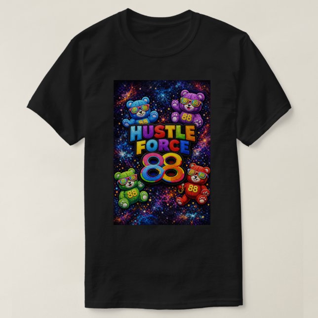 Hustle Force 88 Teddy Bear T Shirt (Design Front)