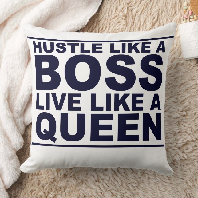 Hustle like a boss sleep like a Queen Cushion (Blanket)
