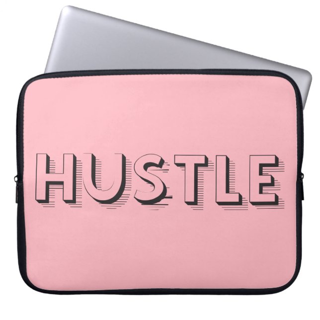 Hustle Modern Typography Laptop Sleeve (Front)