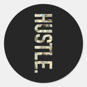 Hustle Money Stack Entrepreneur Christmas Tee  Classic Round Sticker