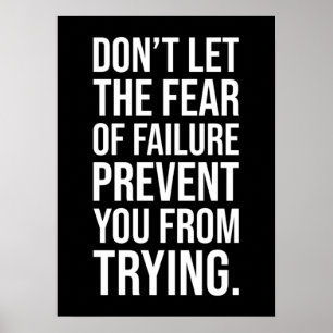 Hustle Motivation - Fear Of Failure vs Trying Poster