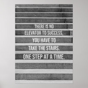 Hustle Motivation - No Elevator To Success Poster