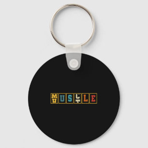 Hustle Muscle Odometer Weightlifting Gym Motivatio Key Ring