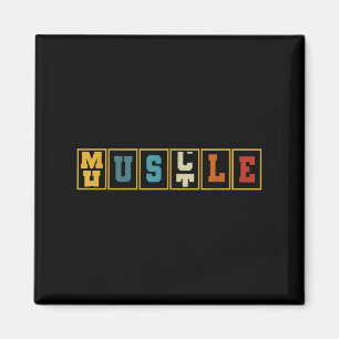 Hustle Muscle Odometer Weightlifting Gym Motivatio Magnet