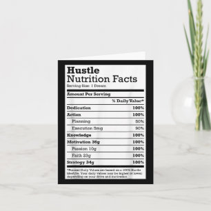 Hustle Nutrition Facts Christmas Birthday Gift Rap Card