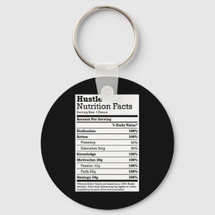 Hustle Nutrition Facts Christmas Birthday Gift Rap Key Ring