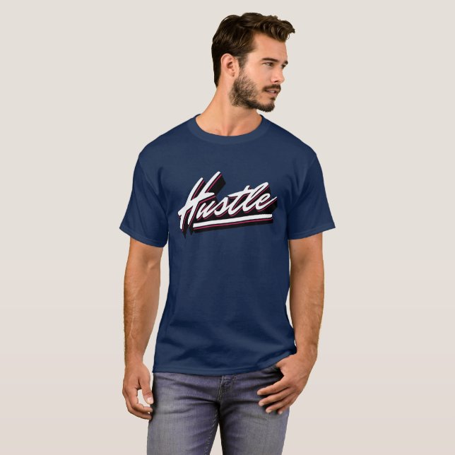 Hustle Script Typography T-Shirt (Front Full)