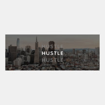 Hustle Text City Skyline Facebook Cover