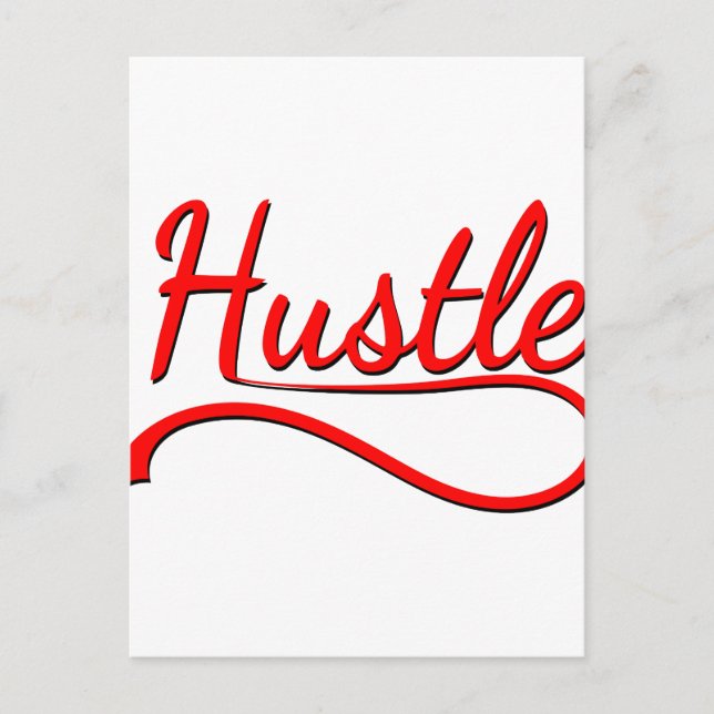 Hustle Typography Art Postcard (Front)