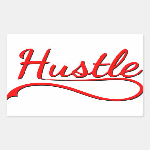 Hustle Typography Art Rectangular Sticker