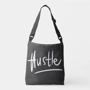 Hustle White Typography Crossbody Bag