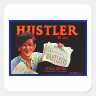 Hustler Bartletts Square Sticker
