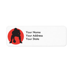 hut hut quarterback football silhouette design return address label