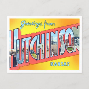 Hutchinson, Kansas Vintage Big Letters Postcard