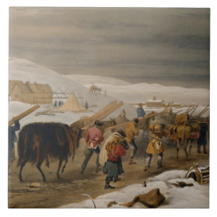 Huts and Warm Clothing for the Army, plate from 'T Ceramic Tile