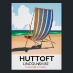 Huttoft seaside travel poster. poster<br><div class="desc">Huttoft seaside travel poster of a deck chair on a beach.</div>