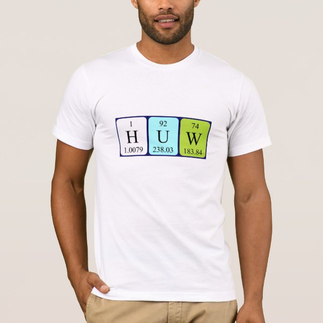 Huw periodic table name shirt (Front)
