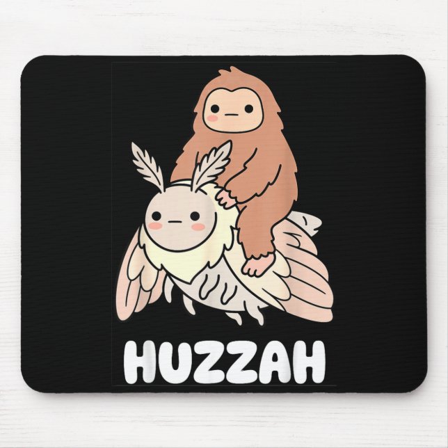 Huzzah bigfoot sasquatch mothman funny cryptid mouse pad (Front)