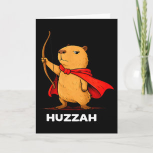 Huzzah capybara archer funny bow meme novelty humo card