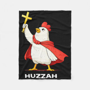 Huzzah Chicken Priest Funny Relic Meme Novelty Hum Fleece Blanket