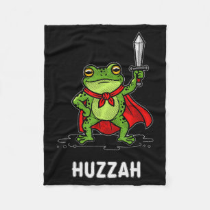 Huzzah Frog  Fleece Blanket